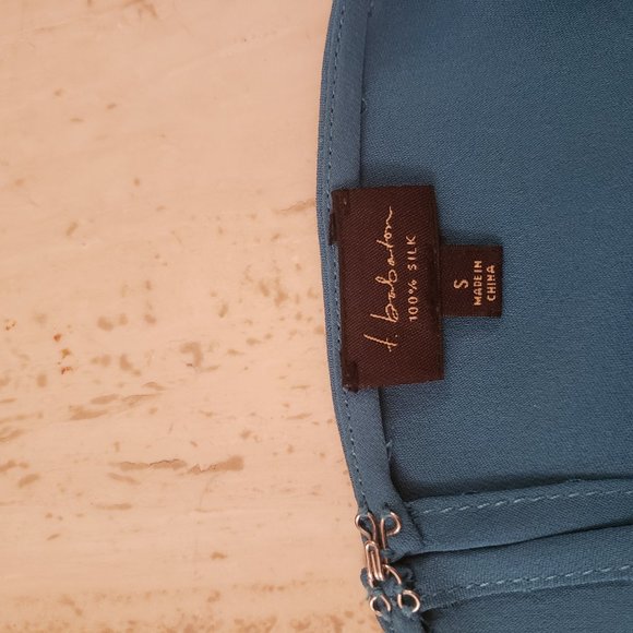 Babaton Teal Silk Mini Dress - Picture 5 of 6